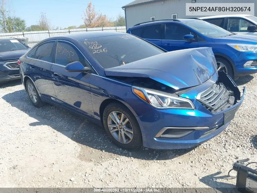 2016 Hyundai Sonata Se VIN: 5NPE24AF8GH320674 Lot: 40580053