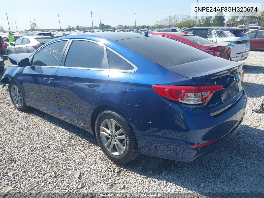 5NPE24AF8GH320674 2016 Hyundai Sonata Se