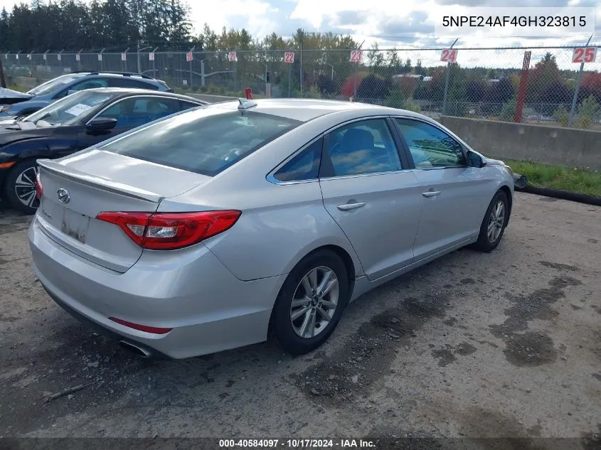 2016 Hyundai Sonata Se VIN: 5NPE24AF4GH323815 Lot: 40584097