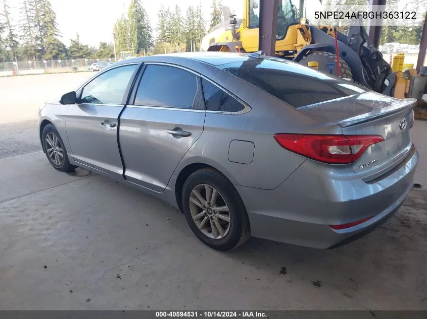 5NPE24AF8GH363122 2016 Hyundai Sonata Se