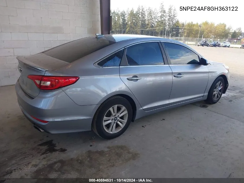 5NPE24AF8GH363122 2016 Hyundai Sonata Se