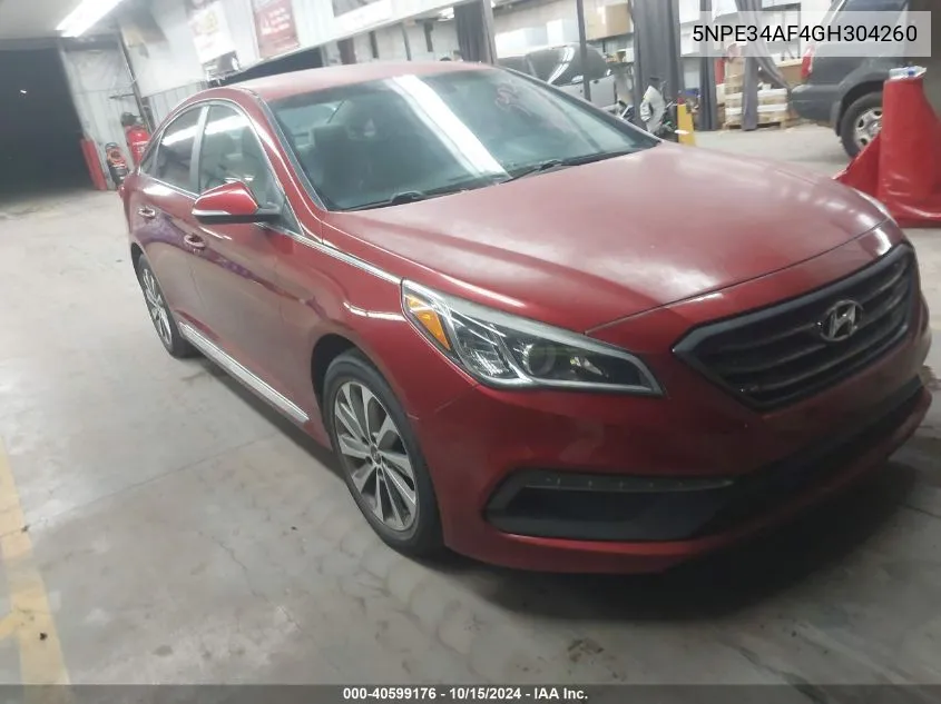 2016 Hyundai Sonata 2.4L Sport VIN: 5NPE34AF4GH304260 Lot: 40599176