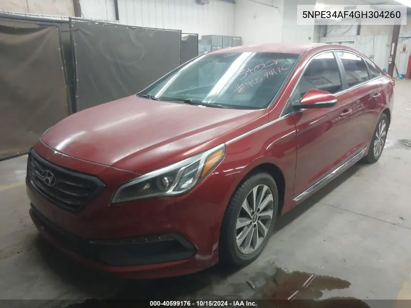 2016 Hyundai Sonata 2.4L Sport VIN: 5NPE34AF4GH304260 Lot: 40599176