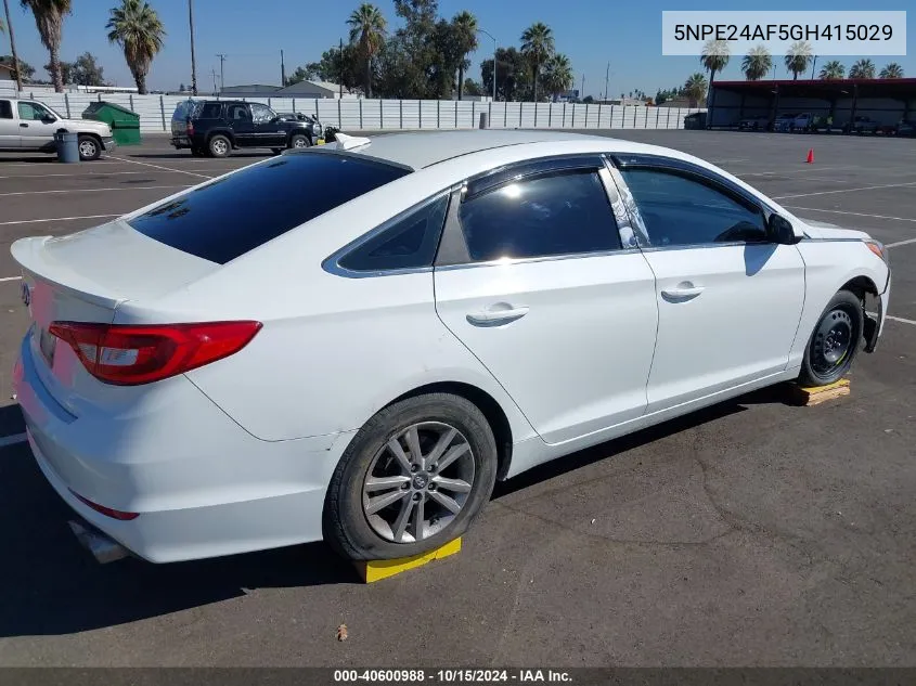 2016 Hyundai Sonata Se VIN: 5NPE24AF5GH415029 Lot: 40600988