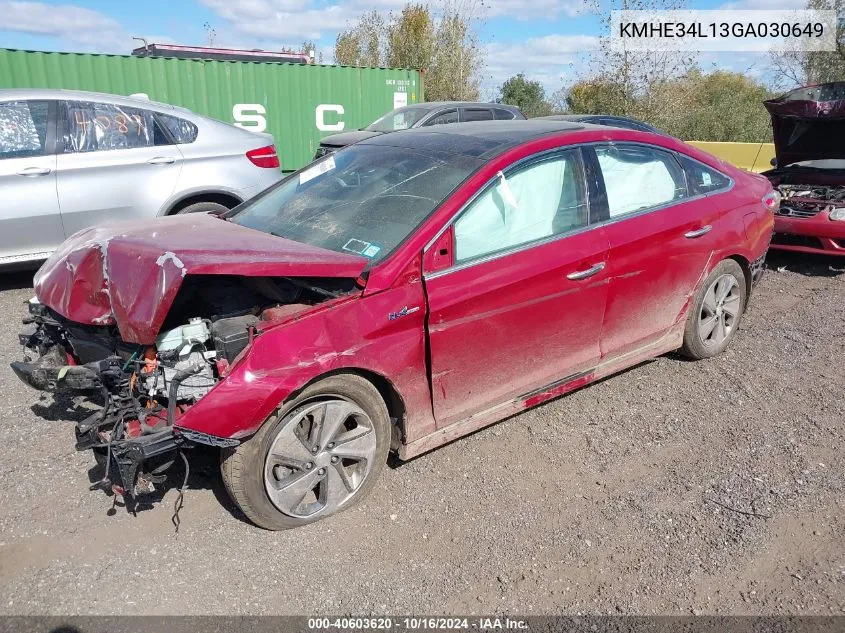 KMHE34L13GA030649 2016 Hyundai Sonata Hybrid Limited