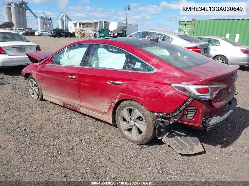 2016 Hyundai Sonata Hybrid Limited VIN: KMHE34L13GA030649 Lot: 40603620