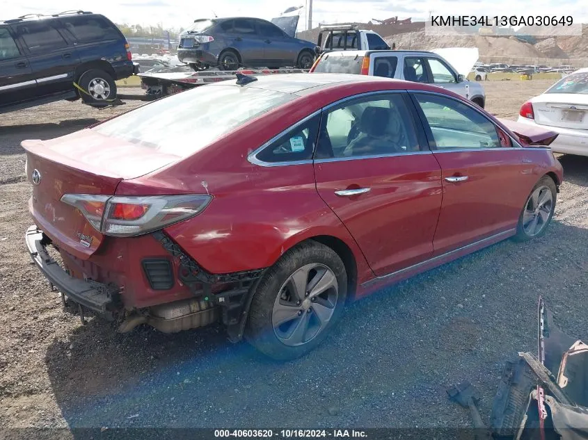 KMHE34L13GA030649 2016 Hyundai Sonata Hybrid Limited