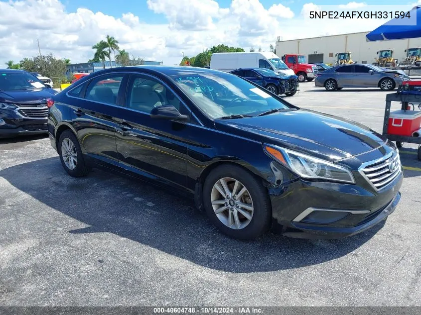 2016 Hyundai Sonata Se VIN: 5NPE24AFXGH331594 Lot: 40604748