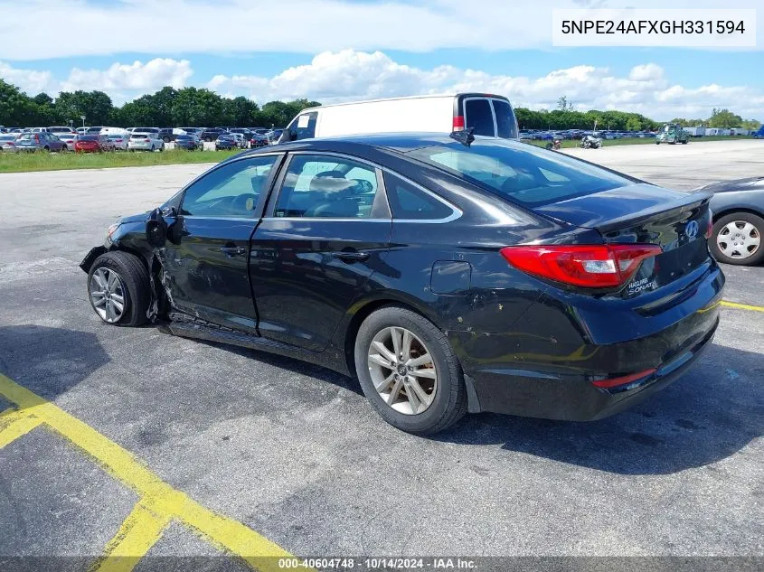 2016 Hyundai Sonata Se VIN: 5NPE24AFXGH331594 Lot: 40604748