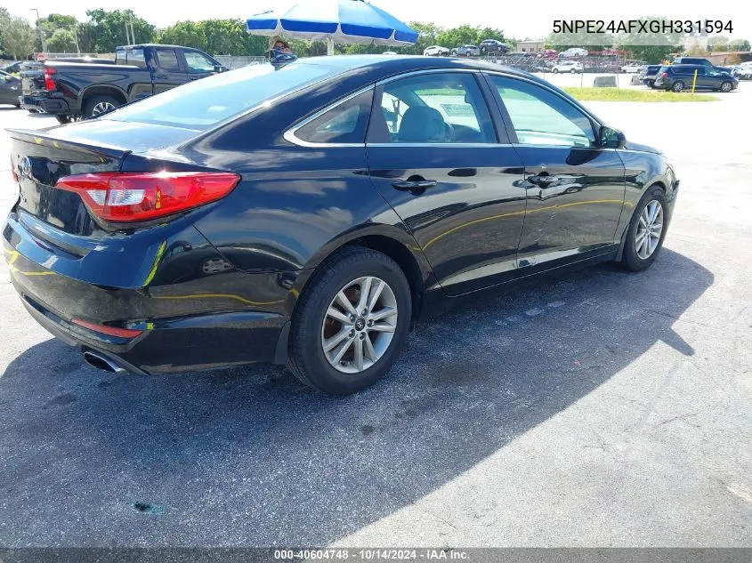 2016 Hyundai Sonata Se VIN: 5NPE24AFXGH331594 Lot: 40604748