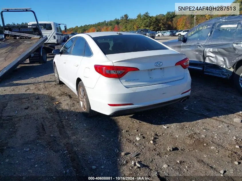 2016 Hyundai Sonata Se VIN: 5NPE24AF4GH287513 Lot: 40608881