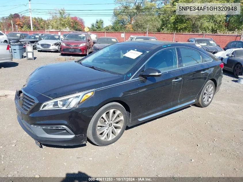 2016 Hyundai Sonata Limited VIN: 5NPE34AF1GH320948 Lot: 40611253