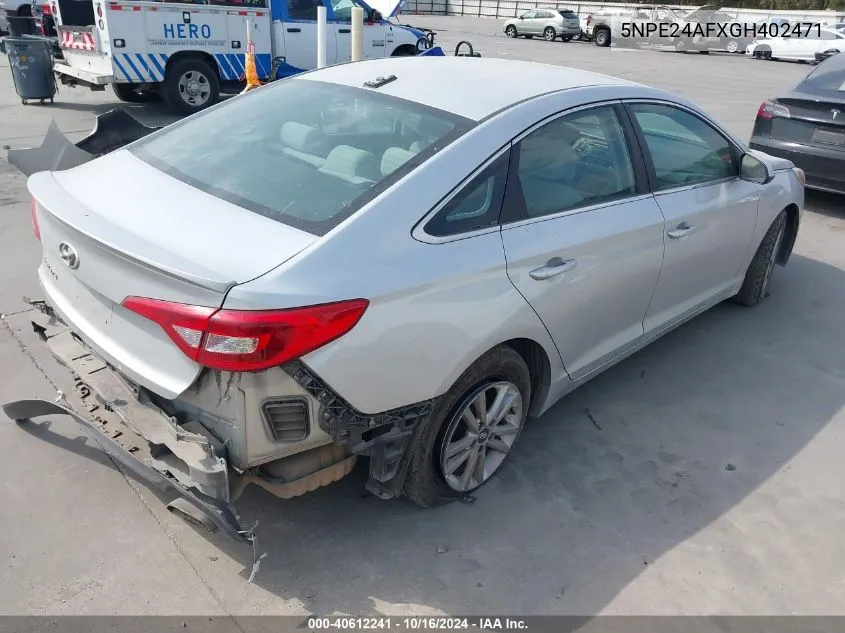 2016 Hyundai Sonata VIN: 5NPE24AFXGH402471 Lot: 40612241