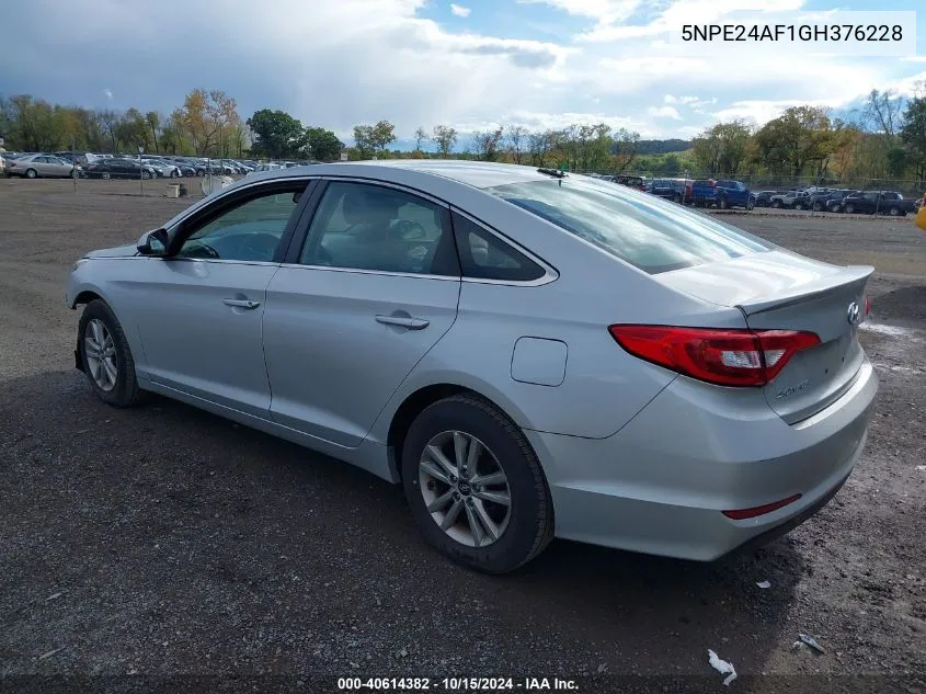 2016 Hyundai Sonata Se VIN: 5NPE24AF1GH376228 Lot: 40614382