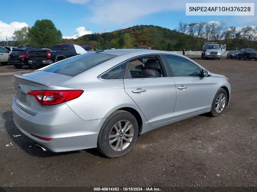 2016 Hyundai Sonata Se VIN: 5NPE24AF1GH376228 Lot: 40614382