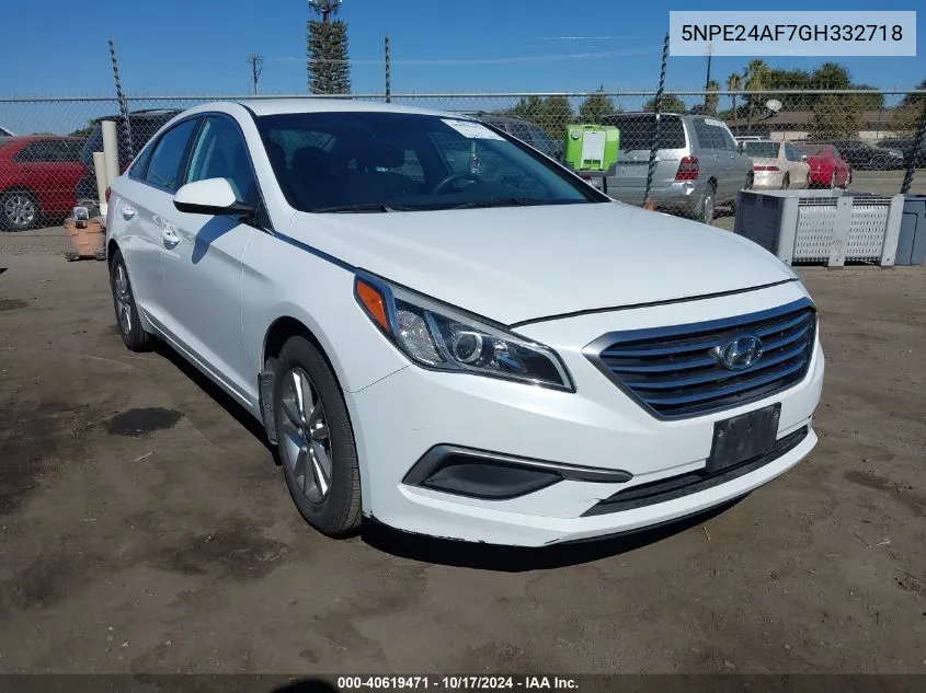 2016 Hyundai Sonata Se VIN: 5NPE24AF7GH332718 Lot: 40619471