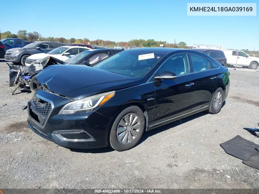 2016 Hyundai Sonata Hybrid Se VIN: KMHE24L18GA039169 Lot: 40622406