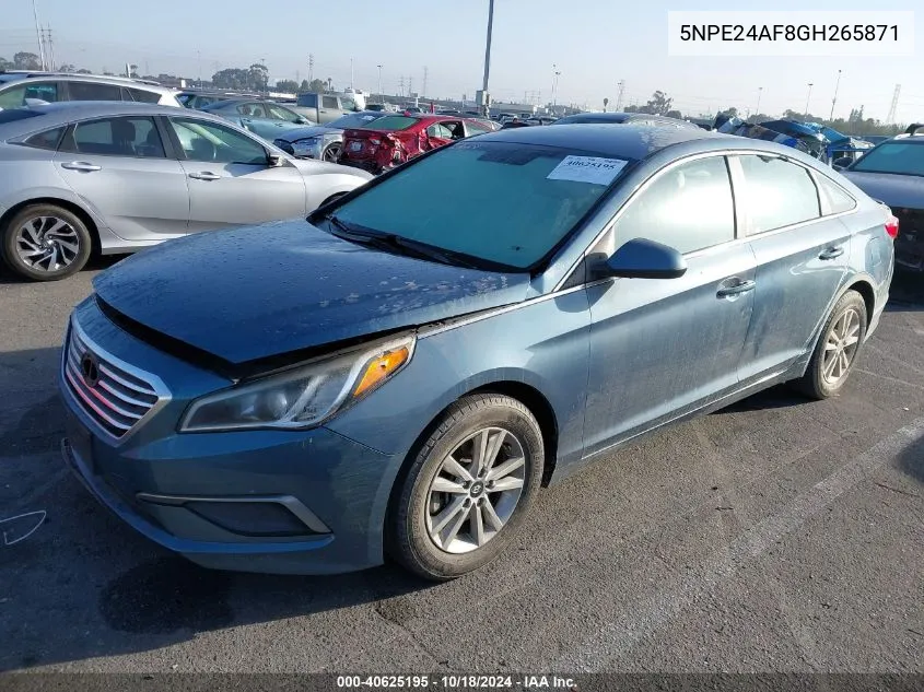 2016 Hyundai Sonata Se VIN: 5NPE24AF8GH265871 Lot: 40625195