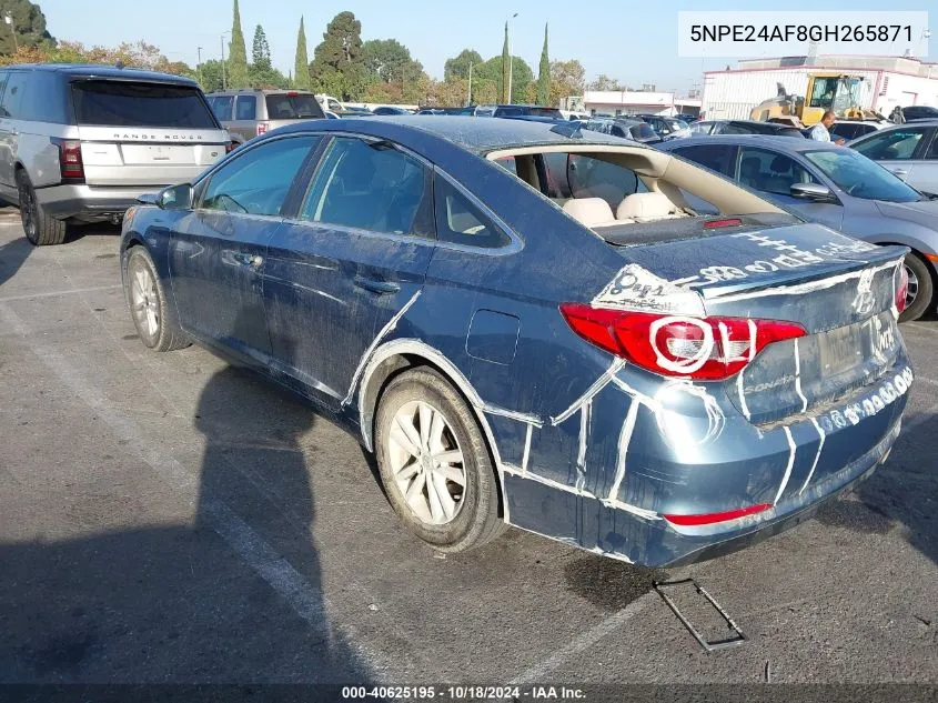 5NPE24AF8GH265871 2016 Hyundai Sonata Se