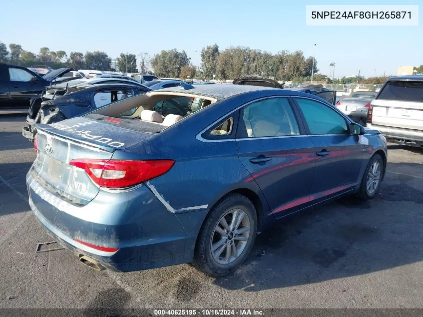 5NPE24AF8GH265871 2016 Hyundai Sonata Se