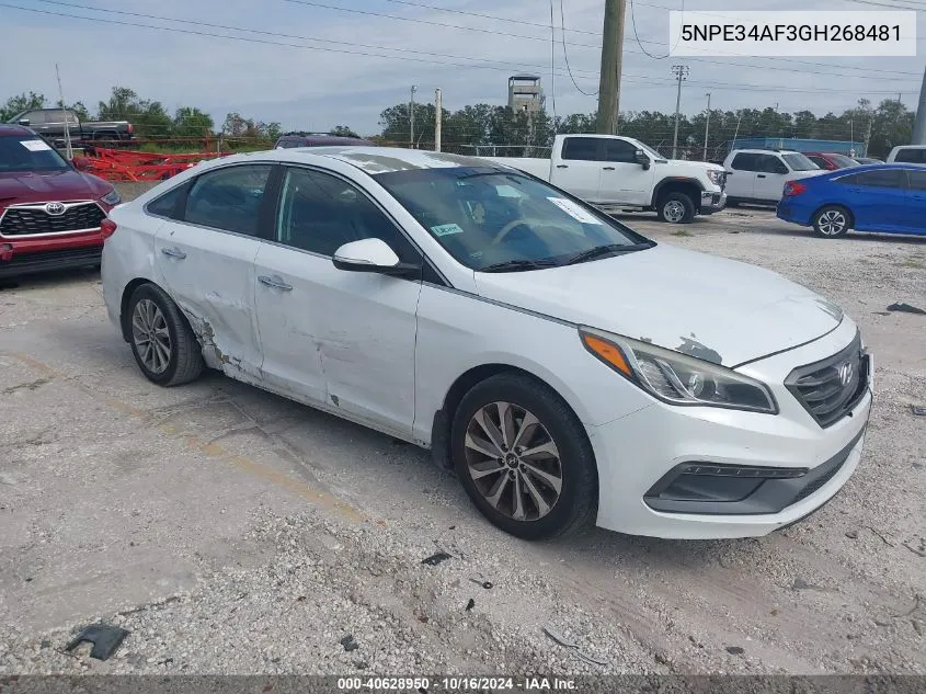 5NPE34AF3GH268481 2016 Hyundai Sonata Sport