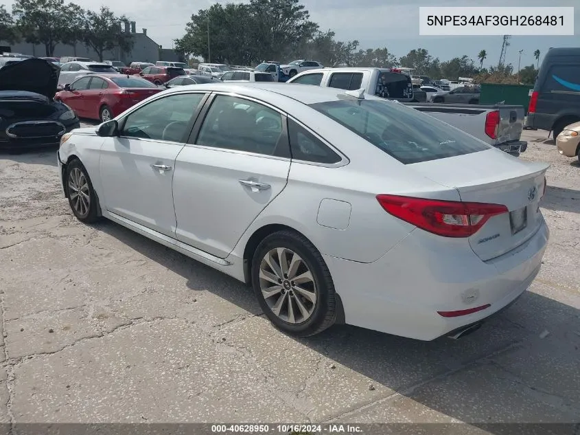 2016 Hyundai Sonata Sport VIN: 5NPE34AF3GH268481 Lot: 40628950