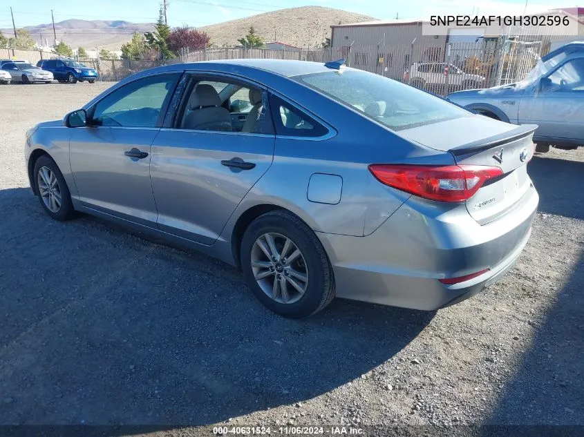 2016 Hyundai Sonata Se VIN: 5NPE24AF1GH302596 Lot: 40631524