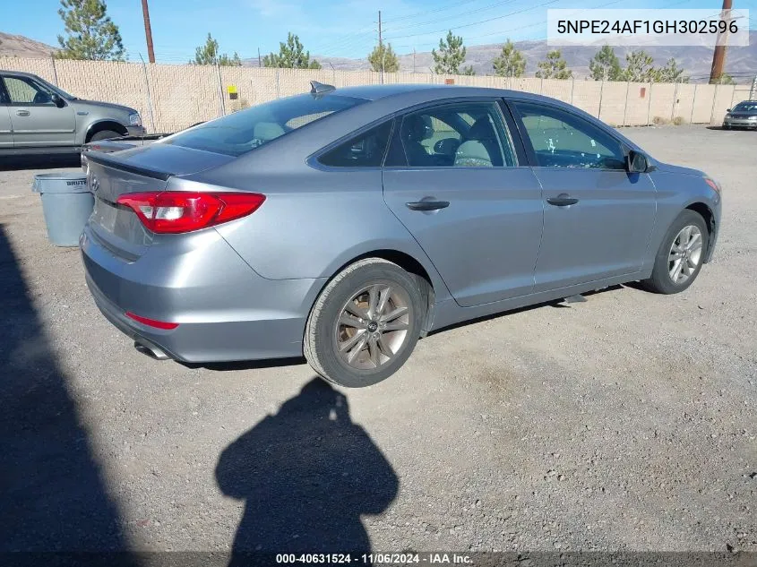 2016 Hyundai Sonata Se VIN: 5NPE24AF1GH302596 Lot: 40631524