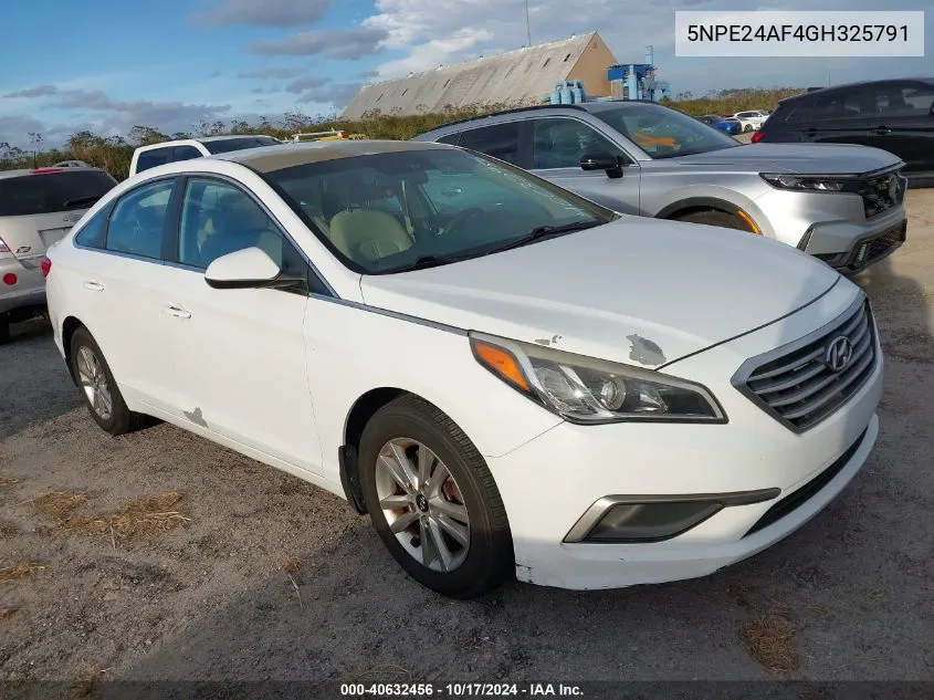 2016 Hyundai Sonata Se VIN: 5NPE24AF4GH325791 Lot: 40632456