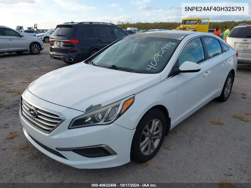 2016 Hyundai Sonata Se VIN: 5NPE24AF4GH325791 Lot: 40632456