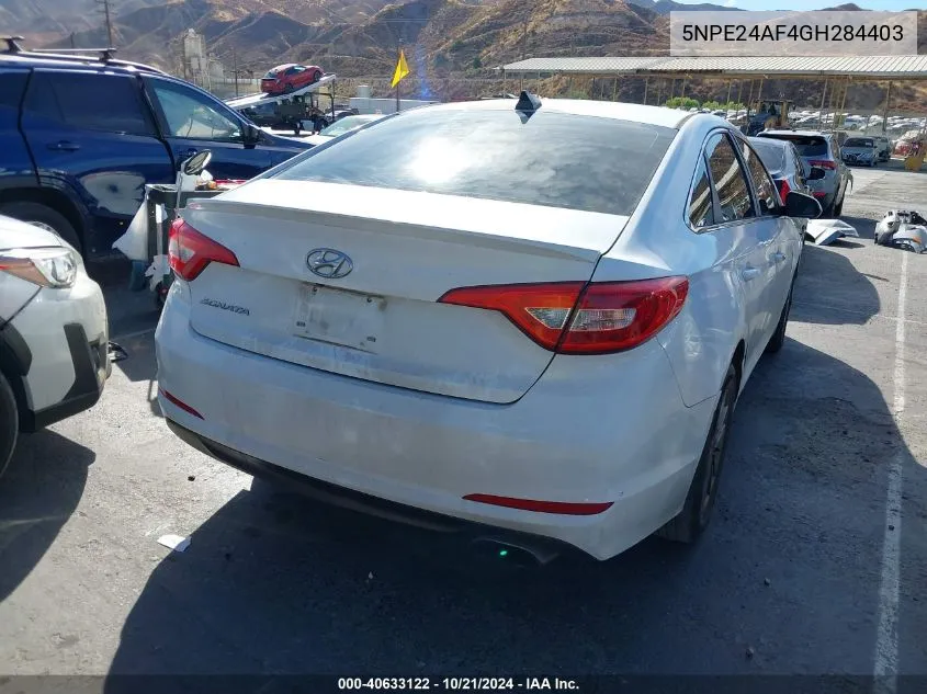 2016 Hyundai Sonata Se VIN: 5NPE24AF4GH284403 Lot: 40633122