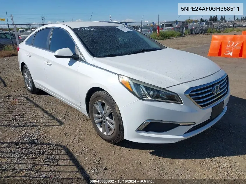 2016 Hyundai Sonata Se VIN: 5NPE24AF0GH368511 Lot: 40633932