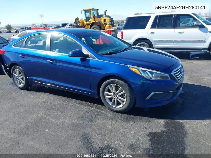 2016 Hyundai Sonata Se VIN: 5NPE24AF2GH280141 Lot: 40635211