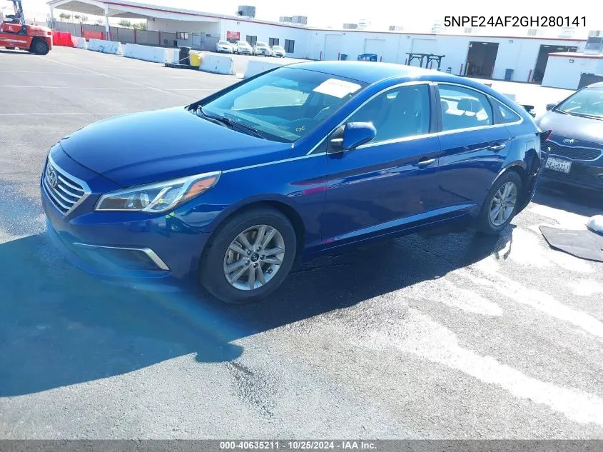 2016 Hyundai Sonata Se VIN: 5NPE24AF2GH280141 Lot: 40635211