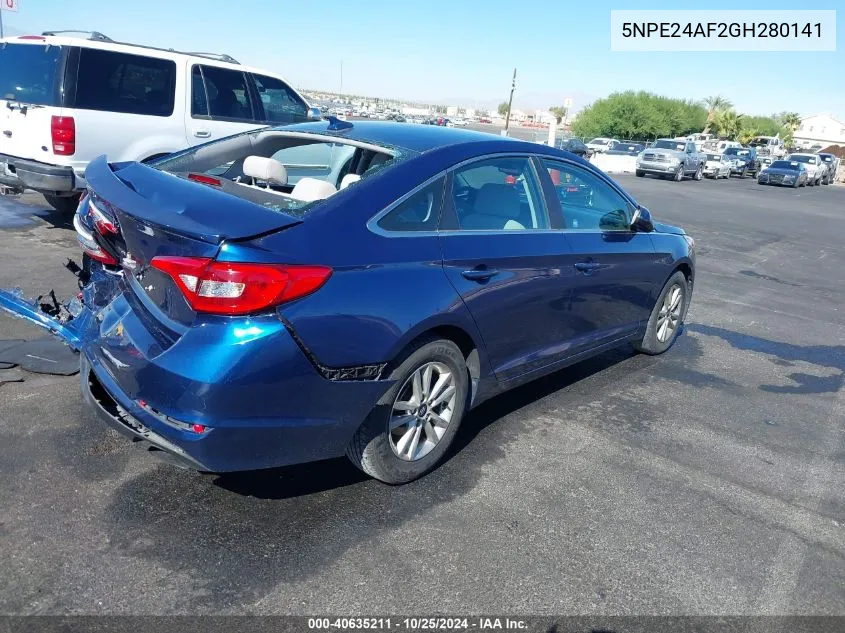 2016 Hyundai Sonata Se VIN: 5NPE24AF2GH280141 Lot: 40635211