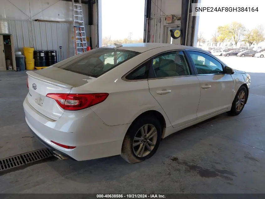 5NPE24AF8GH384164 2016 Hyundai Sonata Se