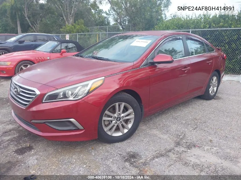 2016 Hyundai Sonata Se VIN: 5NPE24AF8GH414991 Lot: 40639108