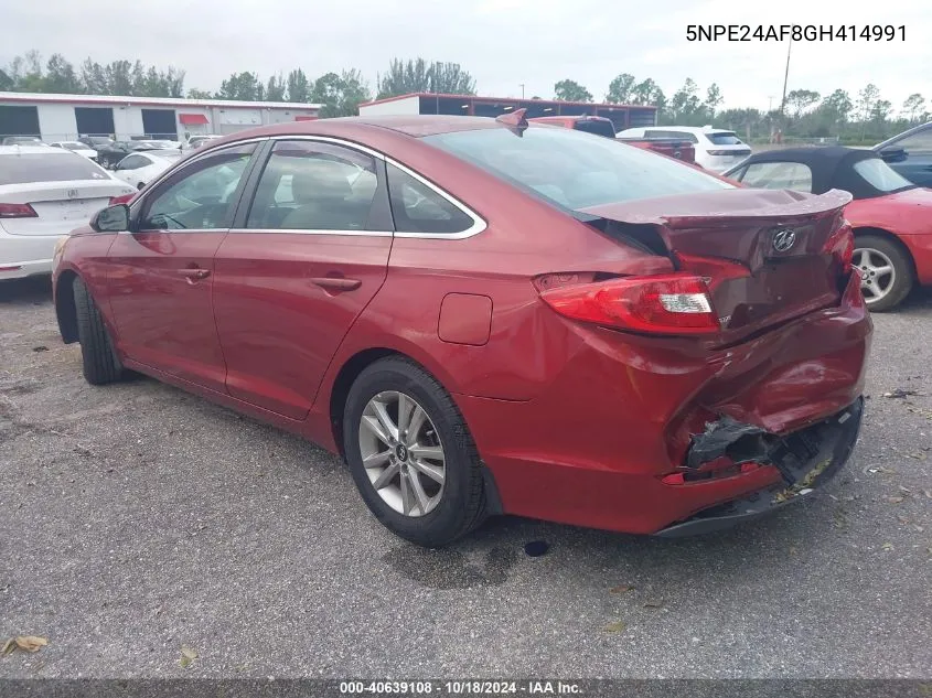 2016 Hyundai Sonata Se VIN: 5NPE24AF8GH414991 Lot: 40639108