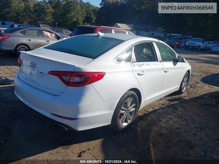 2016 Hyundai Sonata Se VIN: 5NPE24AF8GH368546 Lot: 40639473