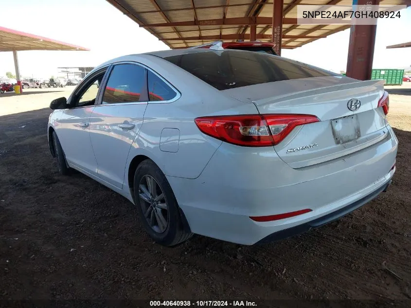 5NPE24AF7GH408924 2016 Hyundai Sonata Se