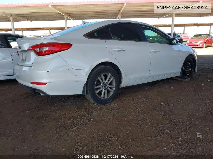 5NPE24AF7GH408924 2016 Hyundai Sonata Se