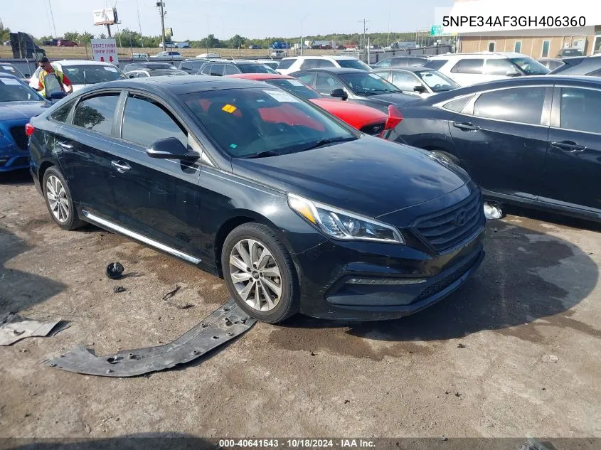 2016 Hyundai Sonata Sport VIN: 5NPE34AF3GH406360 Lot: 40641543