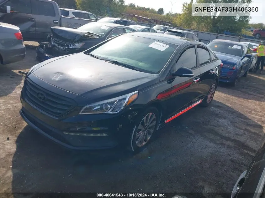 5NPE34AF3GH406360 2016 Hyundai Sonata Sport