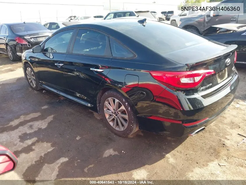 5NPE34AF3GH406360 2016 Hyundai Sonata Sport