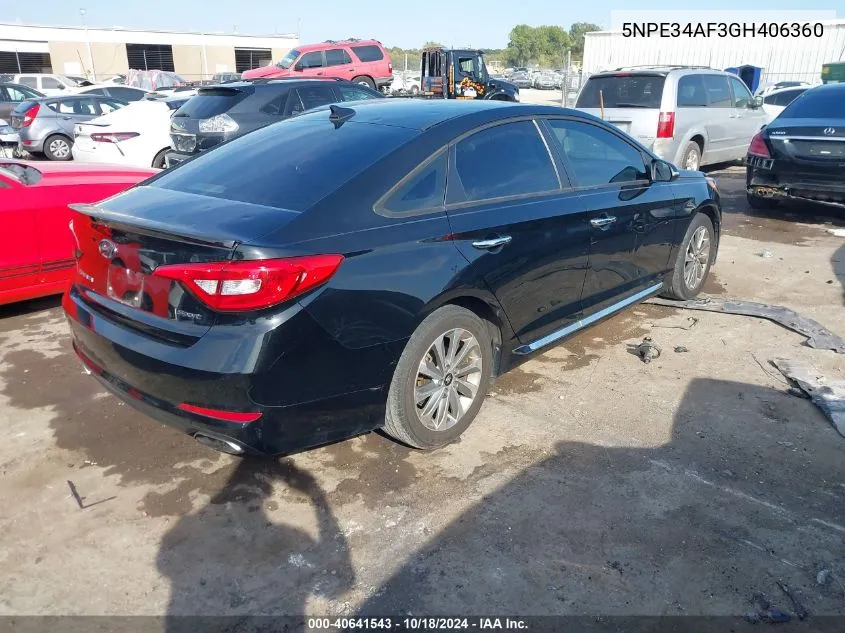 5NPE34AF3GH406360 2016 Hyundai Sonata Sport