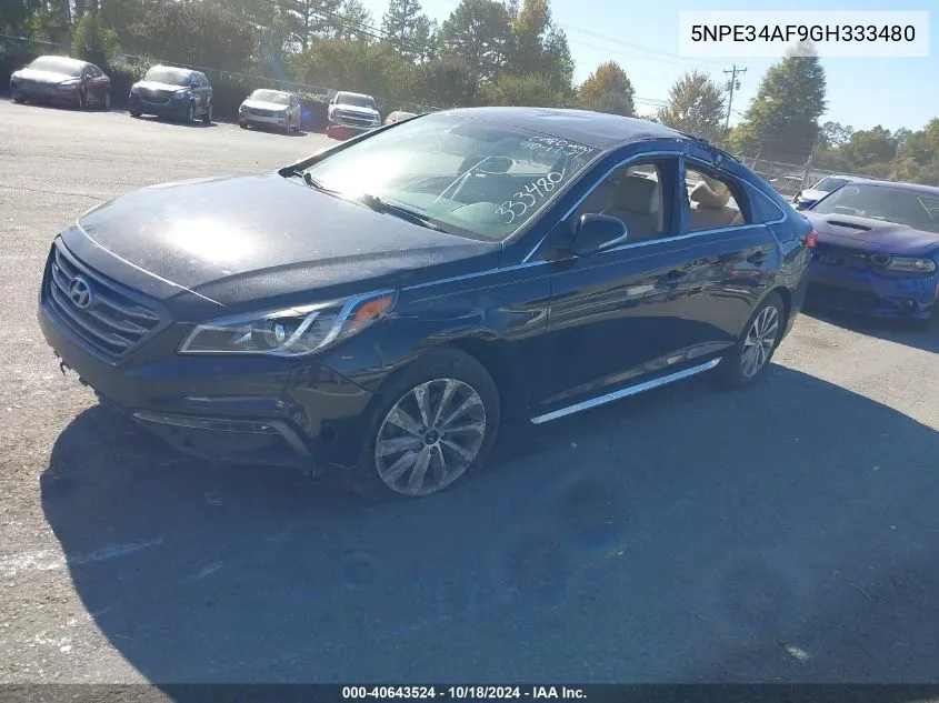 2016 Hyundai Sonata Sport VIN: 5NPE34AF9GH333480 Lot: 40643524