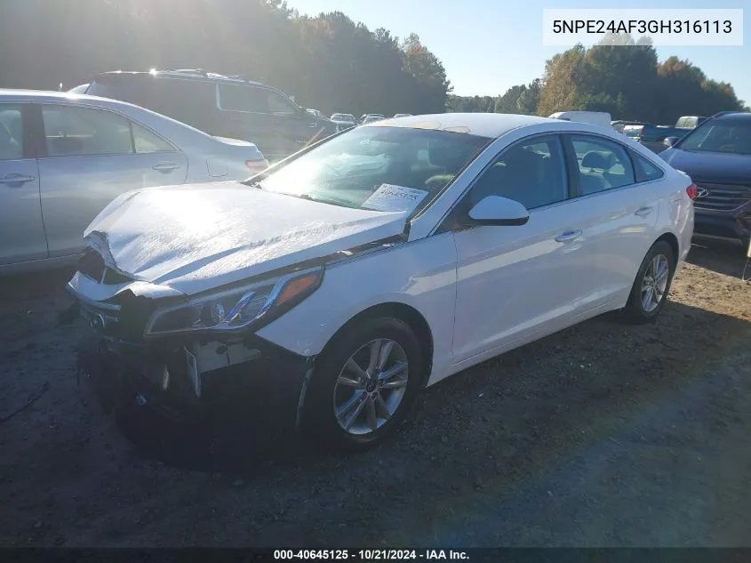 5NPE24AF3GH316113 2016 Hyundai Sonata Se