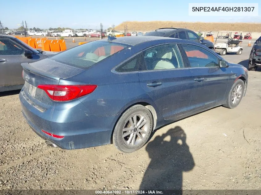 2016 Hyundai Sonata Se VIN: 5NPE24AF4GH281307 Lot: 40647092