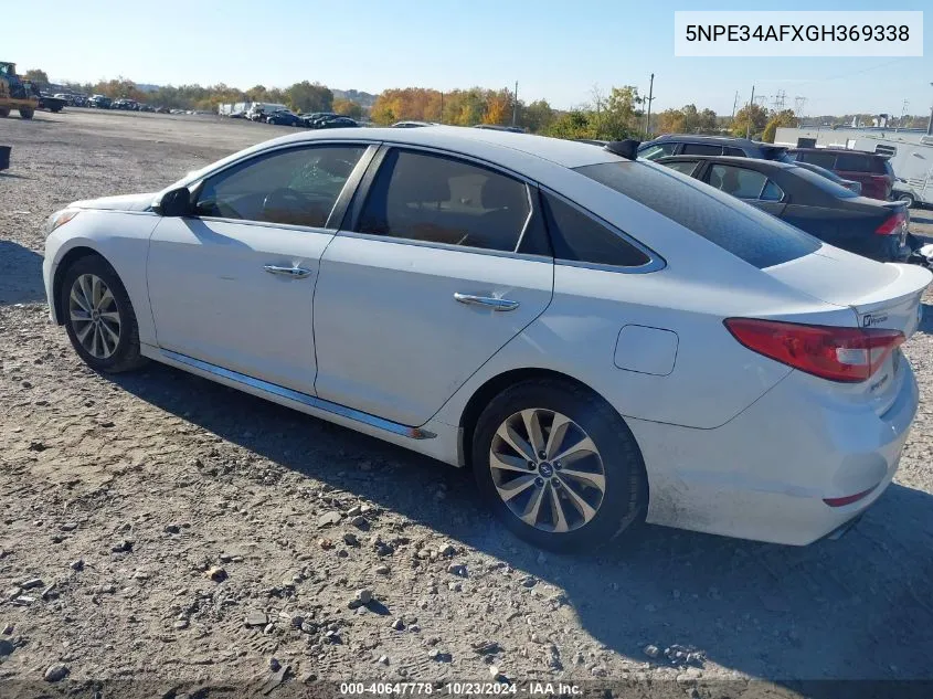 2016 Hyundai Sonata Sport VIN: 5NPE34AFXGH369338 Lot: 40647778