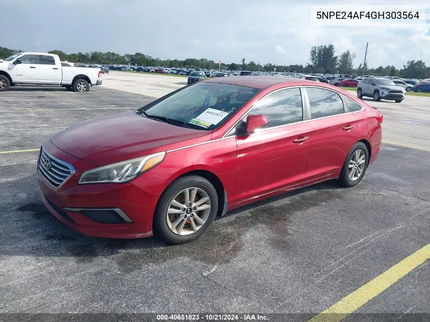 5NPE24AF4GH303564 2016 Hyundai Sonata Se